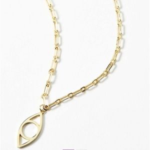 14K Gold-Vermail Open Evil Eye Necklace